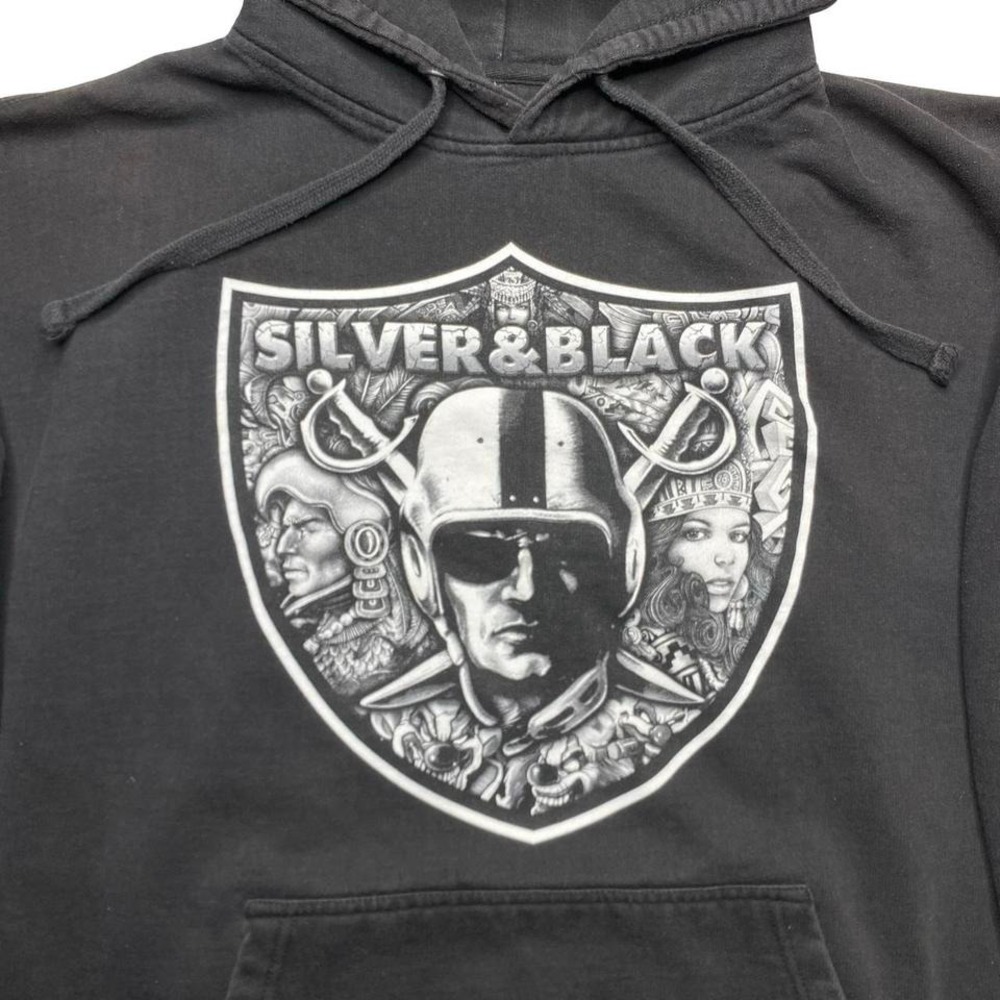 Raiders and‎ Aztec silver and black football hoody